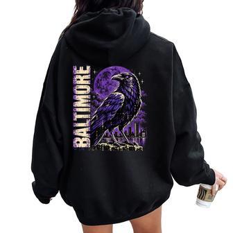 Vintage Raven Kids Boys Girls Youth N Women Oversized Hoodie Back Print - Thegiftio UK