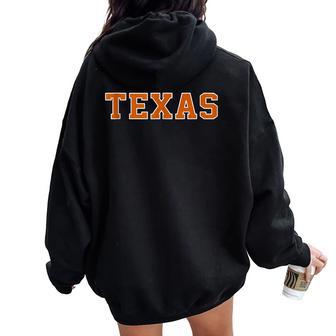 Vintage Texas Texas Retro Orange Women Oversized Hoodie Back Print - Thegiftio UK
