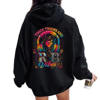 Vintage Thick Thighs R&B Vibes For Women Women Oversized Hoodie Back Print - Thegiftio UK