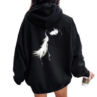 Vintage Western Horse Silhouette Horse Riding Lover Women Oversized Hoodie Back Print - Thegiftio UK