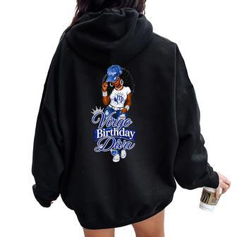 Virgo Birthday Diva Melanin Woman Born In September-August Women Oversized Hoodie Back Print | Seseable UK