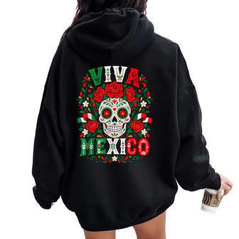 Viva Mexico Floral Mexican Heritage For Women Women Oversized Hoodie Back Print | Seseable UK