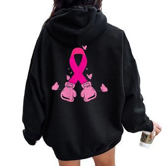 Warrior Gants De Boxe Pour La Lutte Contre Le Cancer Duein Motif Graphique Rose Sweat à capuche oversize pour femme avec imprimé dans le dos - Cadeauxyz