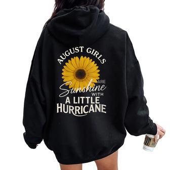 Women's Sunflower August Girls' Outfit Horoscope Birthday Graphic Women Oversized Hoodie Back Print - Thegiftio UK