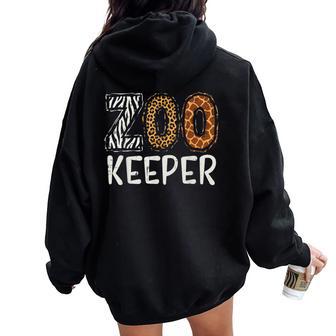 Zoo Keeper Animal Print Safari Zoo Keeper Kids Women Oversized Hoodie Back Print - Thegiftio UK