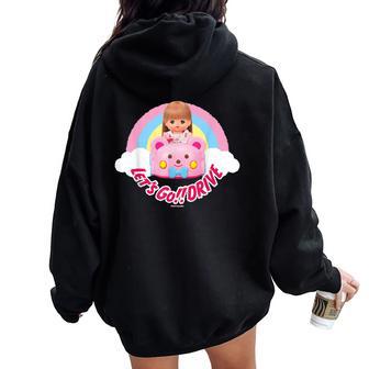 メルちゃん くまさんカーでlet's Go Drive 〜Under The Rainbow〜【片面プリント】 レディース オーバーサイズ パーカー バックプリント - Kawaiitshirt