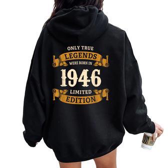 ヴィンテージ 1946 ギフト 男性 女性 長寿祝い 1946年生まれ ユニークな誕生日プレゼント レディース オーバーサイズ パーカー バックプリント - Kawaiitshirt