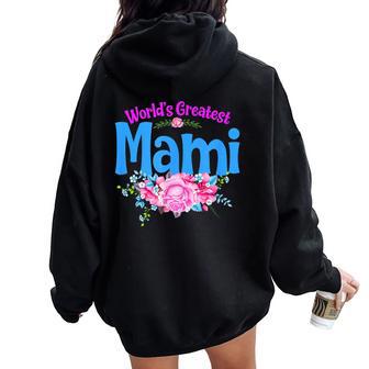 世界一偉大なマミさん-おばあちゃん レディース オーバーサイズ パーカー バックプリント - Kawaiitshirt