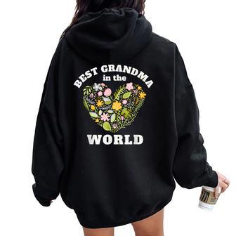 母の日 世界で一番のおばあちゃん グランドマザー レディース オーバーサイズ パーカー バックプリント - Kawaiitshirt