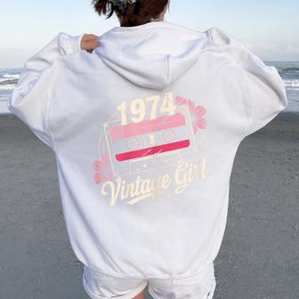 52 Years Limited Edition 52 Birthday Vintage 1974 Women Oversized Hoodie Back Print - Thegiftio UK