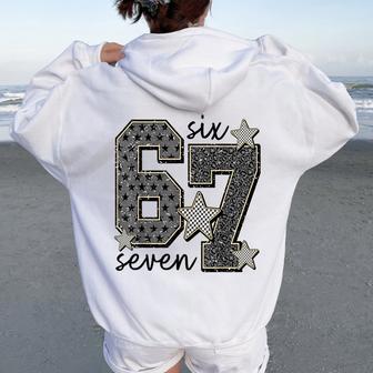 6 7 Trending Six Seven 67 Girls Womens Women Oversized Hoodie Back Print - Thegiftio UK