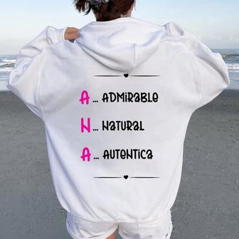 Ana Regalo Personalizado Nombre Ana Chica Women Oversized Hoodie Back Print - Regaloses