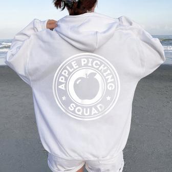 Apple Picking Crew Fun Fall Orchard Apple Picking Season Kid Women Oversized Hoodie Back Print - Thegiftio UK