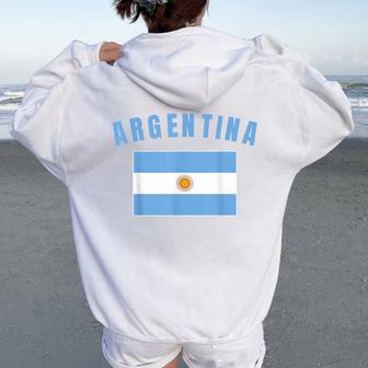 Argentinian Flag Bandera Boy Girl Argentina Women Oversized Hoodie Back Print - Thegiftio UK