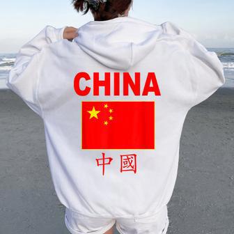 Bandera China Flag Bandera De China Para Hombre Women Oversized Hoodie Back Print - Regaloses