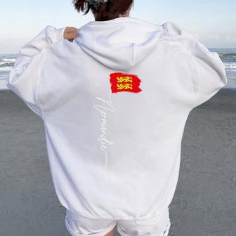 Bandera De Normandía Leones Amarillos Hombres Es Normandía Francia Women Oversized Hoodie Back Print - Regaloses