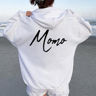 Beautiful Handwritten Font Momo Calligraphy レディース オーバーサイズ パーカー バックプリント - Kawaiitshirt