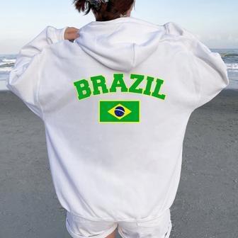 Brazil For Brazilian Boys Girls And Kids Brasil Flag Day Women Oversized Hoodie Back Print - Thegiftio UK