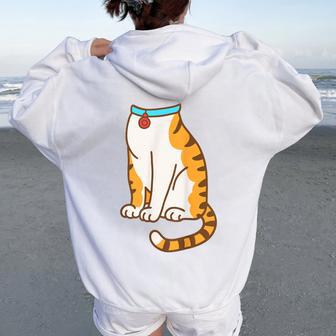 Camisa Naranja De Gato Para Adultos Niños Hombres Es Disfraz De Gato Atigrado Women Oversized Hoodie Back Print - Regaloses