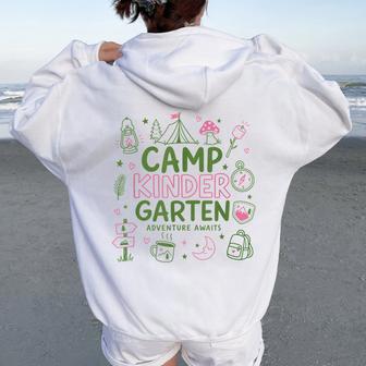 Camp Kindergarten Teacher Squad Camping Lover Camper Women Oversized Hoodie Back Print - Thegiftio UK