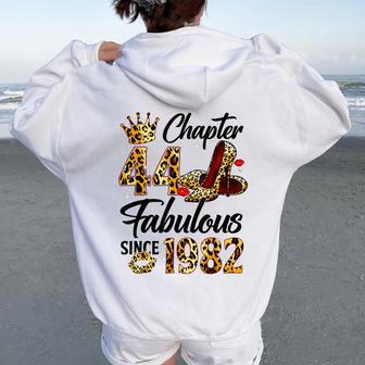 Chapter 44 Fabulous Since 1982 44Th Birthday Girls Women Oversized Hoodie Back Print - Thegiftio UK