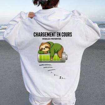 Chargement En Cours Paresseux Dodo Humour Homme Enfant Sweat à capuche oversize pour femme avec imprimé dans le dos - Cadeauxyz