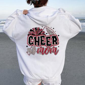 Cheer Mom Maroon Cheerleader Game Day Cheer Mama Football Women Oversized Hoodie Back Print | Seseable UK