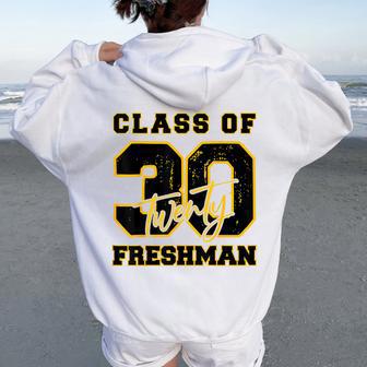 Class Of 2030 Freshman High School Back To School 9Th Grade Women Oversized Hoodie Back Print - Thegiftio UK