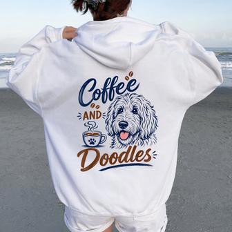 Coffee And Doodles Doodle Coffee Club Pet Lover Women Oversized Hoodie Back Print - Thegiftio UK