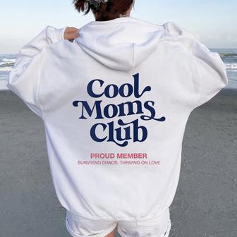 Cool Moms Clubarcastic Madreintage Mamá Divertido Mamá In Mangas Women Oversized Hoodie Back Print - Regaloses