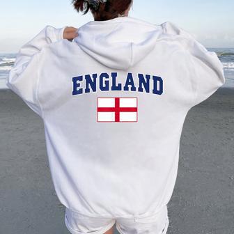 England Flag Kids England Women Oversized Hoodie Back Print - Thegiftio UK
