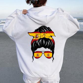 Espagnol Fille Espagne Drapeau Espagnol Fière Espagnol Sweat à capuche oversize pour femme avec imprimé dans le dos - Cadeauxyz