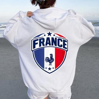 France With French Flag Outfit For Kids Women Oversized Hoodie Back Print - Thegiftio UK
