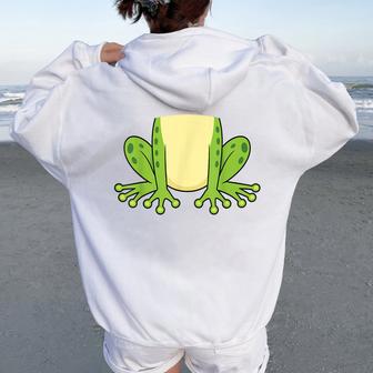 Frog Costume Halloween Animal Graphic Kids Women Oversized Hoodie Back Print - Thegiftio UK