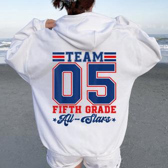 Team 05 Fifth Grade All-Stars First Day Of School Kids Women Oversized Hoodie Back Print - Thegiftio UK