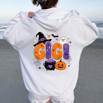 Gigi Halloween Witch Hat Ghost Pumpkins Halloween Spooky Women Oversized Hoodie Back Print - Thegiftio UK