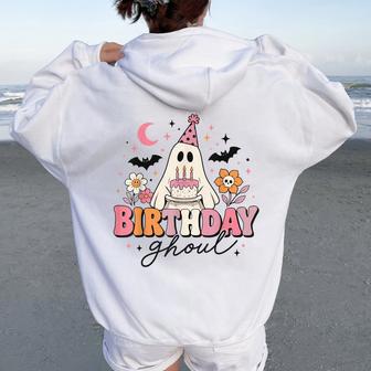 Halloween Birthday Ghoul Cute Ghost Halloween Girls Women Oversized Hoodie Back Print - Thegiftio UK