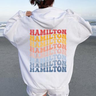 Hamilton City Groovy Retro Women Oversized Hoodie Back Print - Regaloses