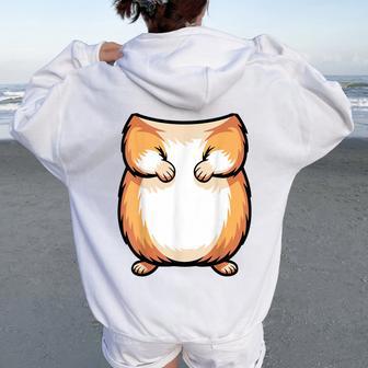 Hamster Adult Kids Brown Hamster Costume Women Oversized Hoodie Back Print - Thegiftio UK