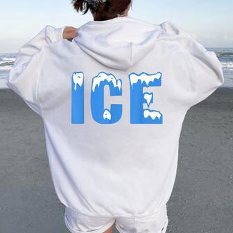 Ice Adult Kids Fire And Ice Costume Women Oversized Hoodie Back Print - Thegiftio UK