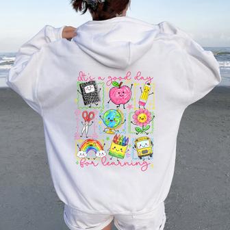 It's A Good Day For Learning Back To School Boy Girl Teacher Women Oversized Hoodie Back Print - Thegiftio UK