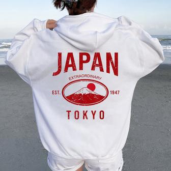 Japonesa Para Hombre Y Retro Japón Tokio Women Oversized Hoodie Back Print - Regaloses