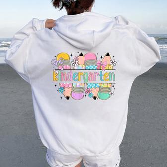 Kindergarten For Girls Teacher Back To School Kinder Women Oversized Hoodie Back Print - Thegiftio UK