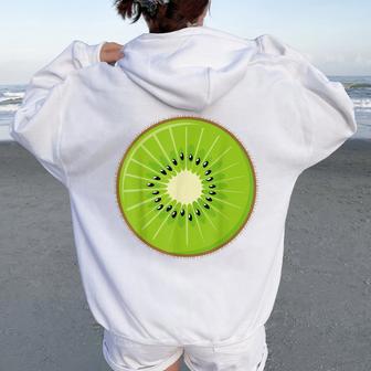 Kiwi Adult Kids Fruit Green Kiwi Costume Women Oversized Hoodie Back Print - Thegiftio UK