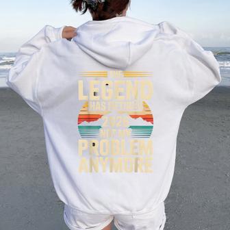 The Legend Has Retired 2026 面白い引用 レディース オーバーサイズ パーカー バックプリント - Kawaiitshirt