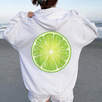 Lime Adult Kids Fruit Green Lime Costume Women Oversized Hoodie Back Print - Thegiftio UK