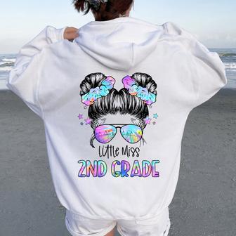 Little Miss 2Nd Grade First Day Of School Second Grade Girls Women Oversized Hoodie Back Print - Thegiftio UK