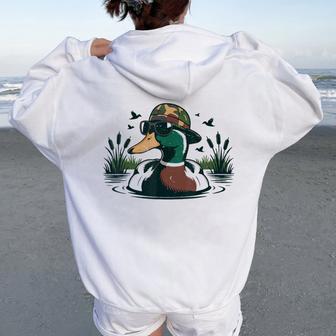 Mallard Duck Hunting Camo Youth Boys Toddler Camouflage Women Oversized Hoodie Back Print - Thegiftio UK