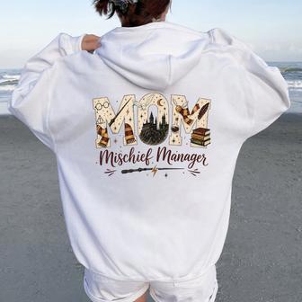 Mom Mischief Manager Spooky Witch Trick Or Treat Halloween Women Oversized Hoodie Back Print - Thegiftio UK