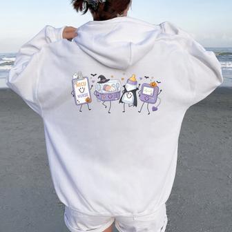 Nicu Halloween Nurse Halloween Nicu Nurse Nicu Fall Women Oversized Hoodie Back Print - Thegiftio UK